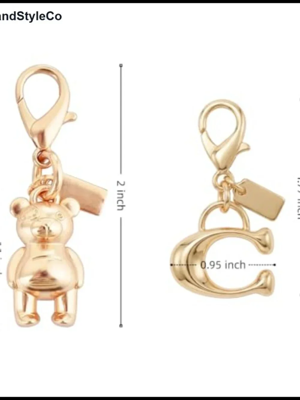 Brass Bear Bag Charm Novelty Keychain